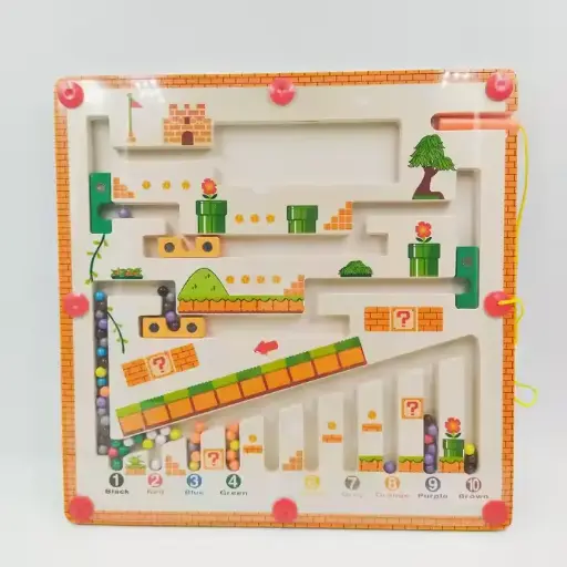Magnetic Color and Number Maze Wooden Magnet Board
